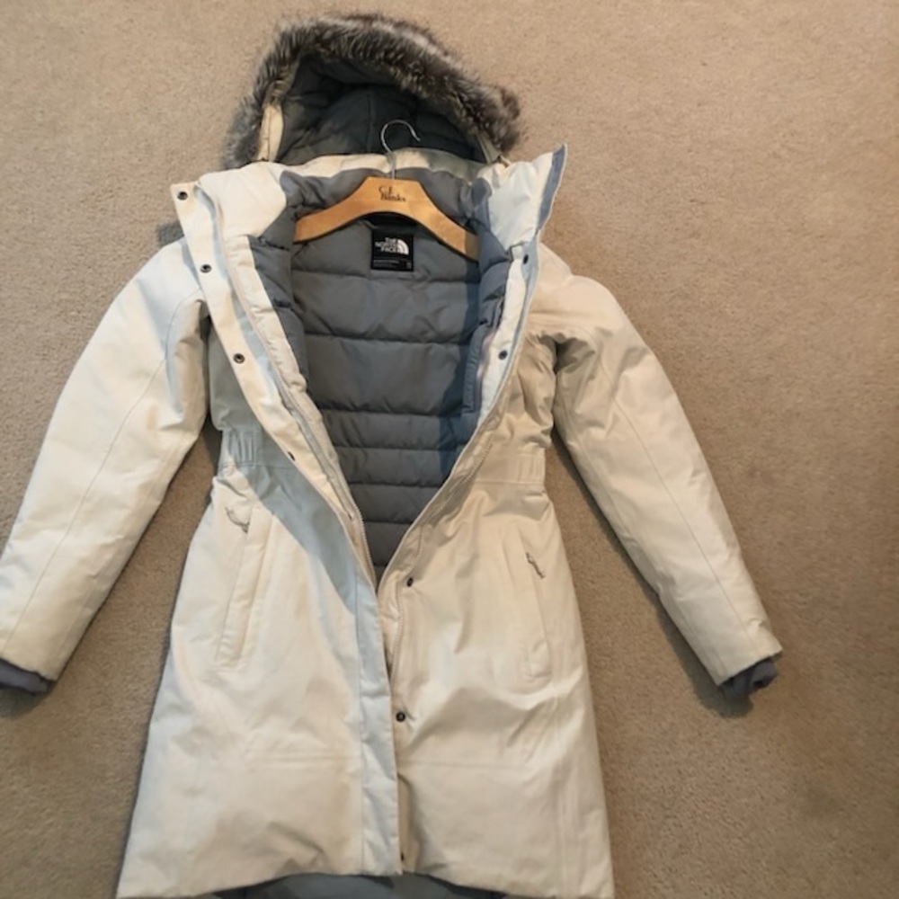 The North Face Women's White Jacket with Fur Hood
